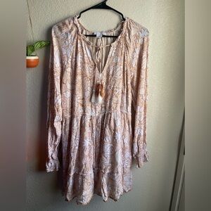 House of Harlow 1960 Brown, Gold & Lavender Floral Mini